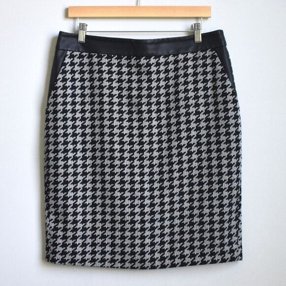 EXPRESS  High Waisted Houndstooth Pencil Skirt  Size 12 - Picture 1 of 6